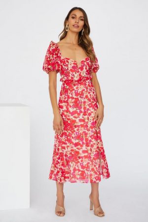 Hello Molly Womens Floral Dresses | New Pages Midi Dress