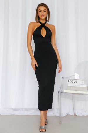 Hello Molly Womens Maxi Dresses | Another Season Maxi Dress Black