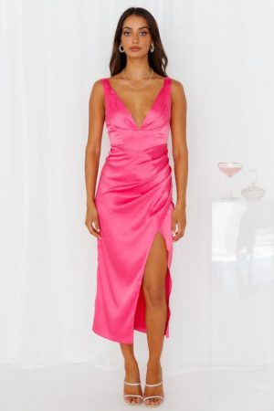 Hello Molly Womens Midi Dresses | Sunset Views Midi Dress Hot Pink