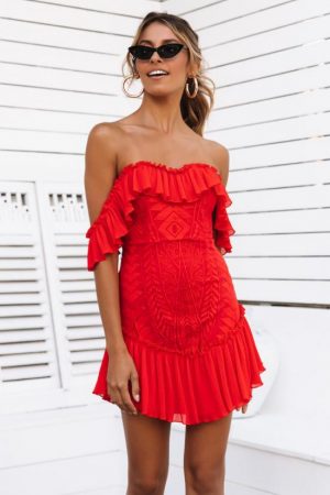 Hello Molly Womens Mini Dresses | Something To Be Said Dress Red