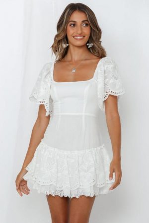 Hello Molly Womens Off The Shoulder Dresses | Alanis Dress White